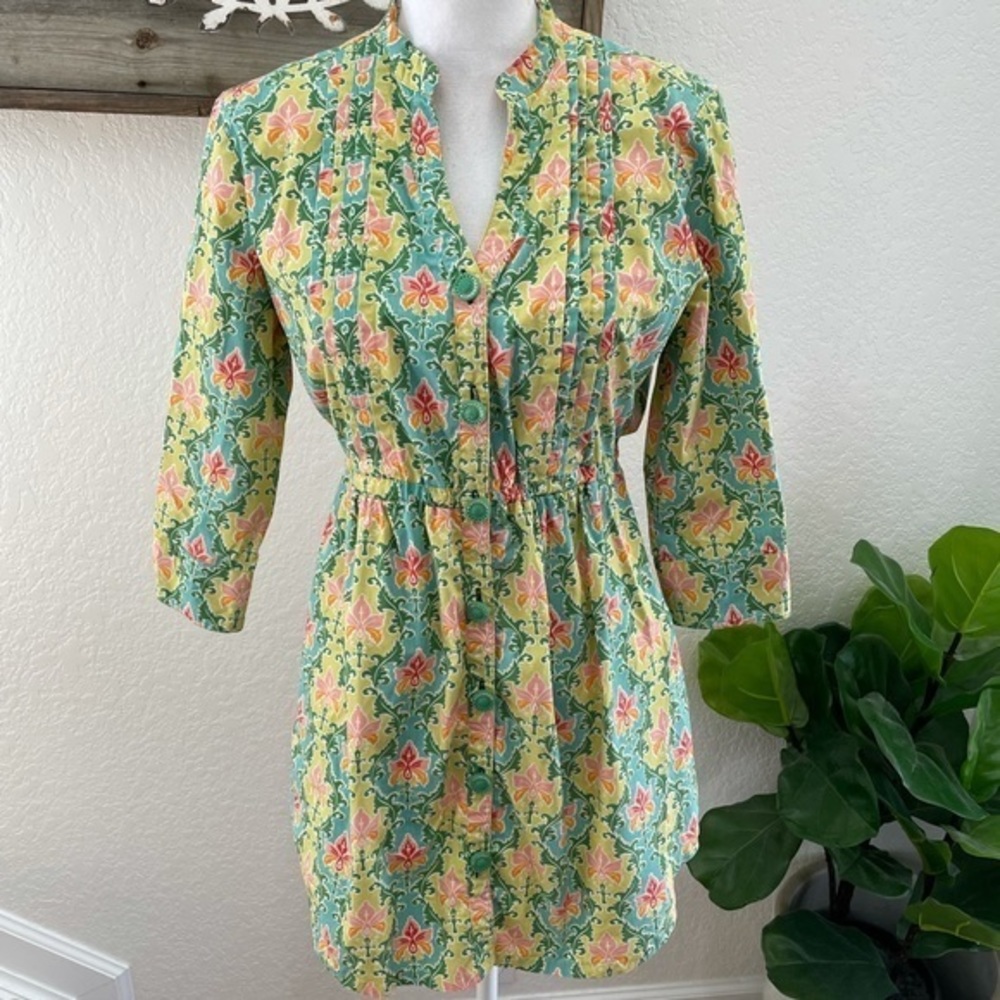 Matilda‎ Jane yellow button down tunic top size M